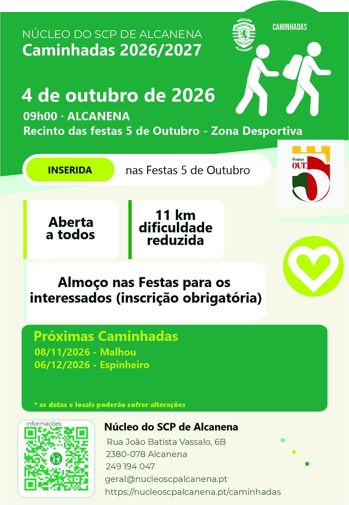 Caminhadas do Núcleo do SCP de Alcanena 2026 – 2027 | 04/10/2026