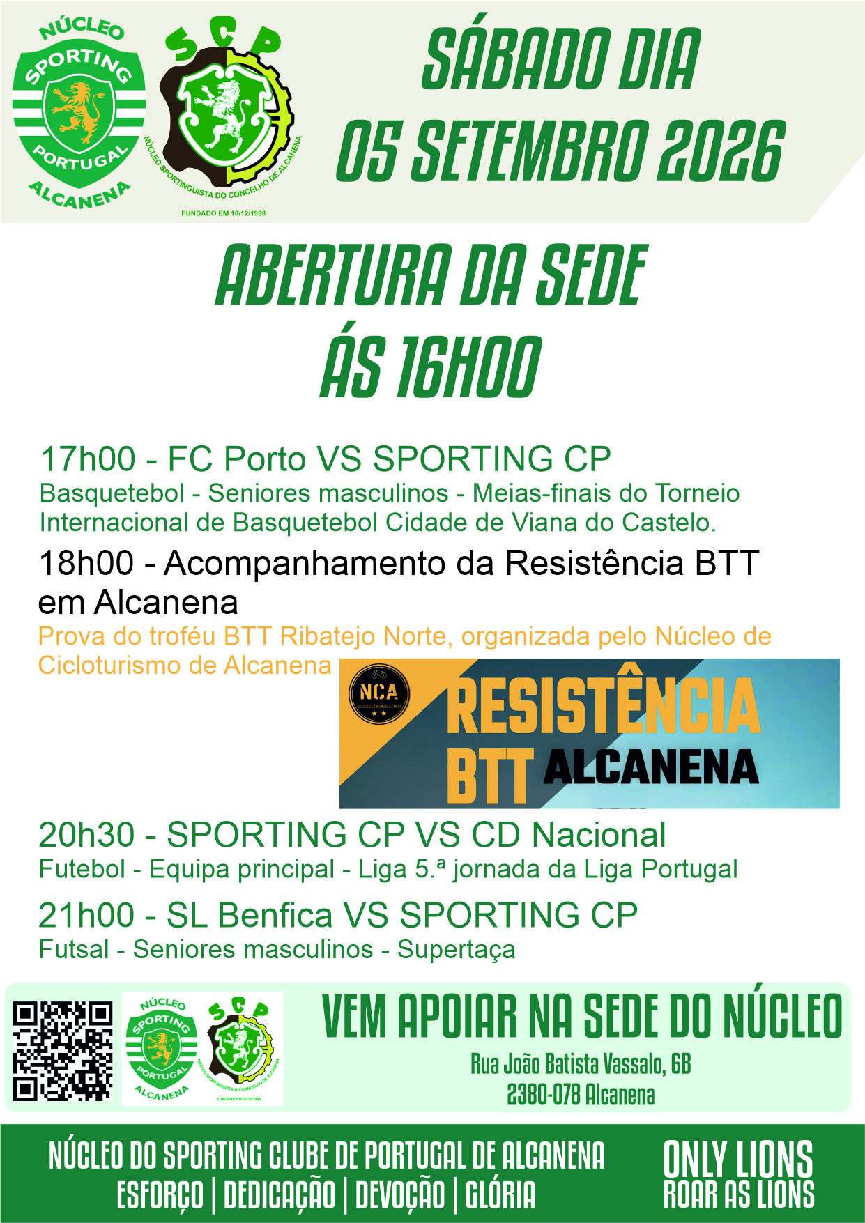 Dia de Sporting – 05/09/2026